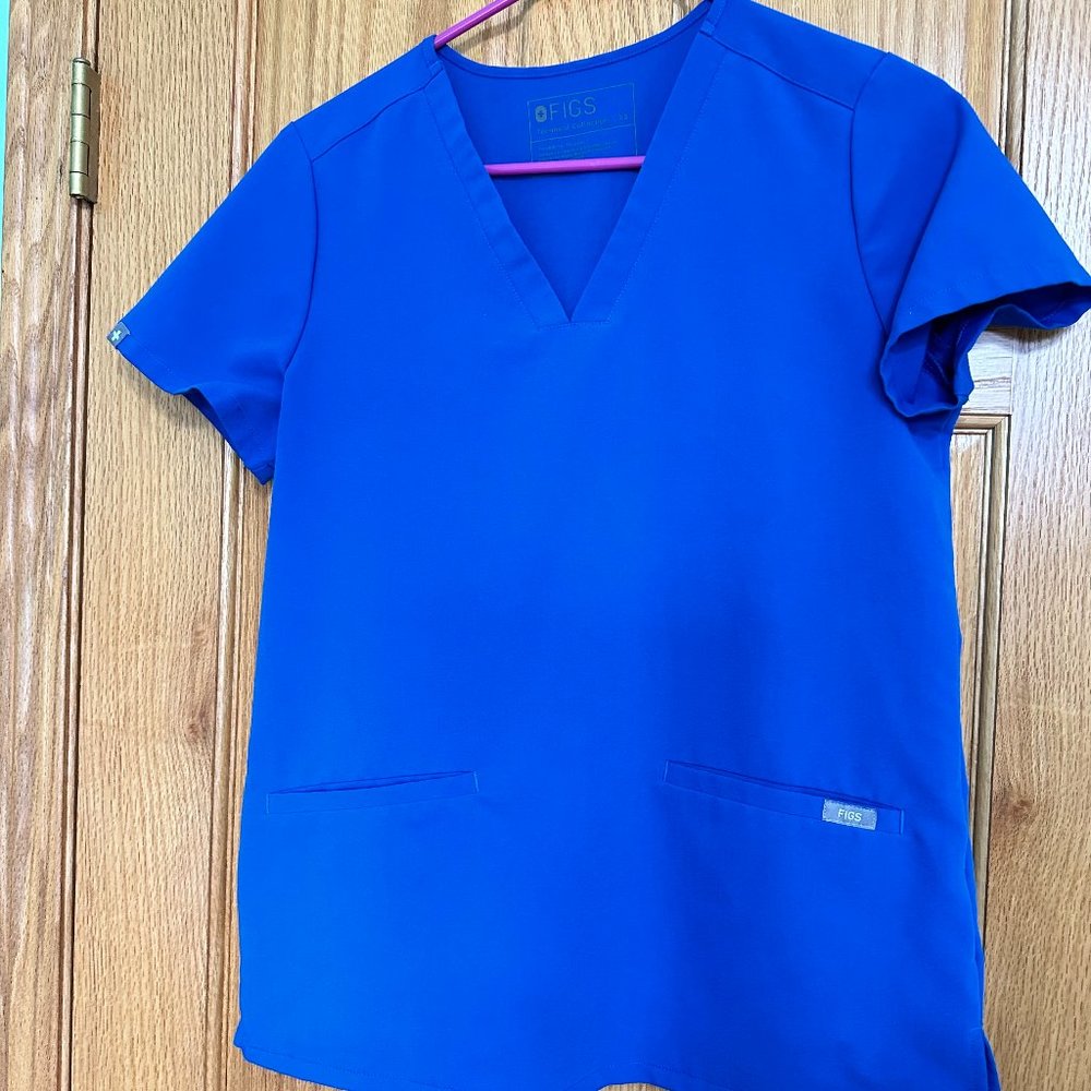Figs casma royal blue scrub top